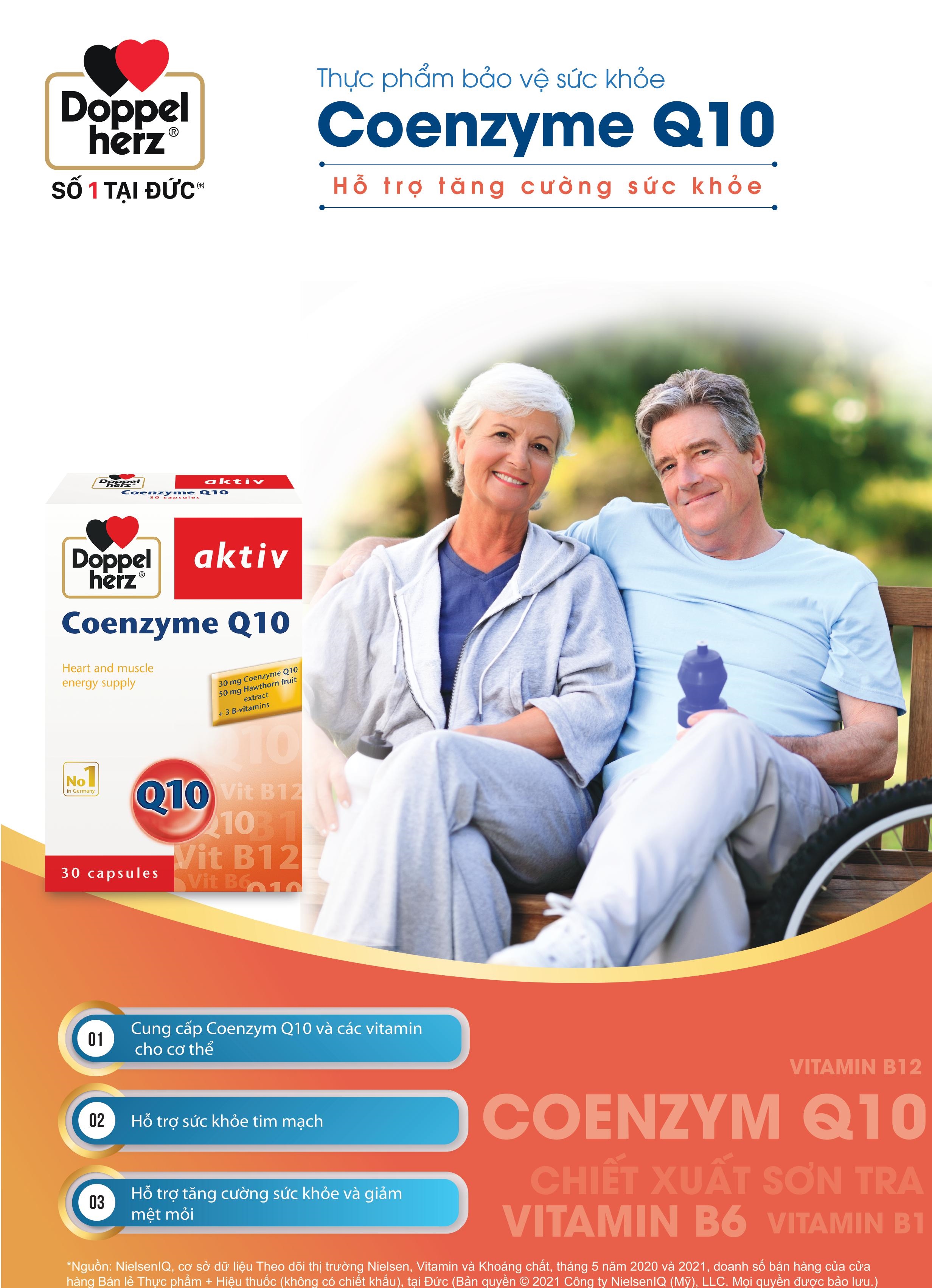 Viên uống bổ tim mạch, điều hòa huyết áp Doppelherz Aktiv Coenzyme Q10
