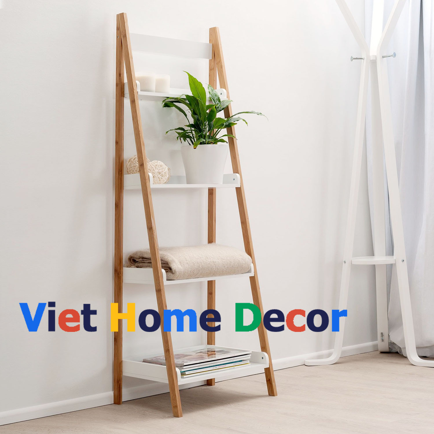 Kệ Hình Thang 4 Tầng CANA Gỗ Cao Cấp 9189 - Thương hiệu Viet Home Decor