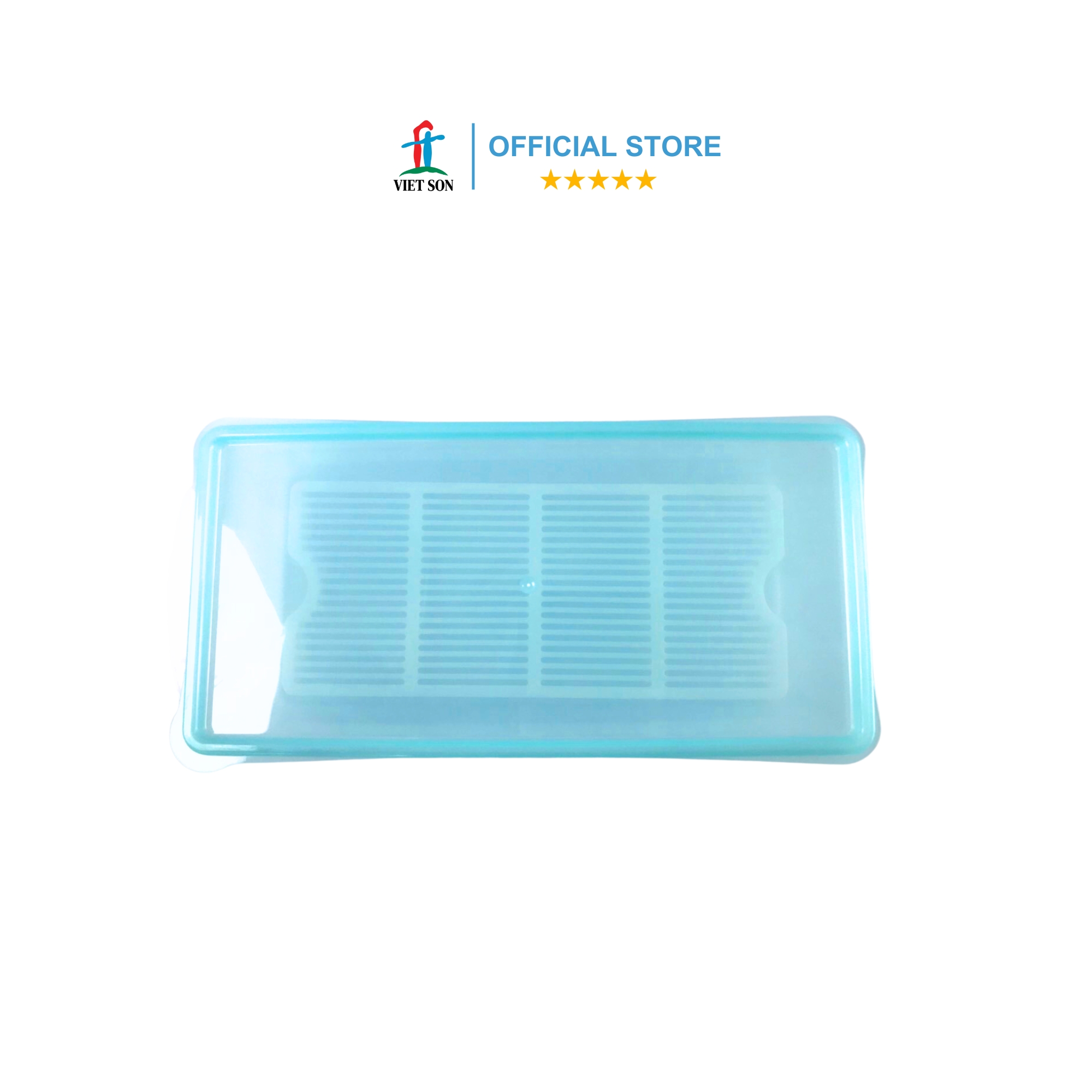 Hộp Nhựa Thực Phẩm Chữ Nhật Nắp Kín Có Khay Ráo Nước Việt Son 2.5L