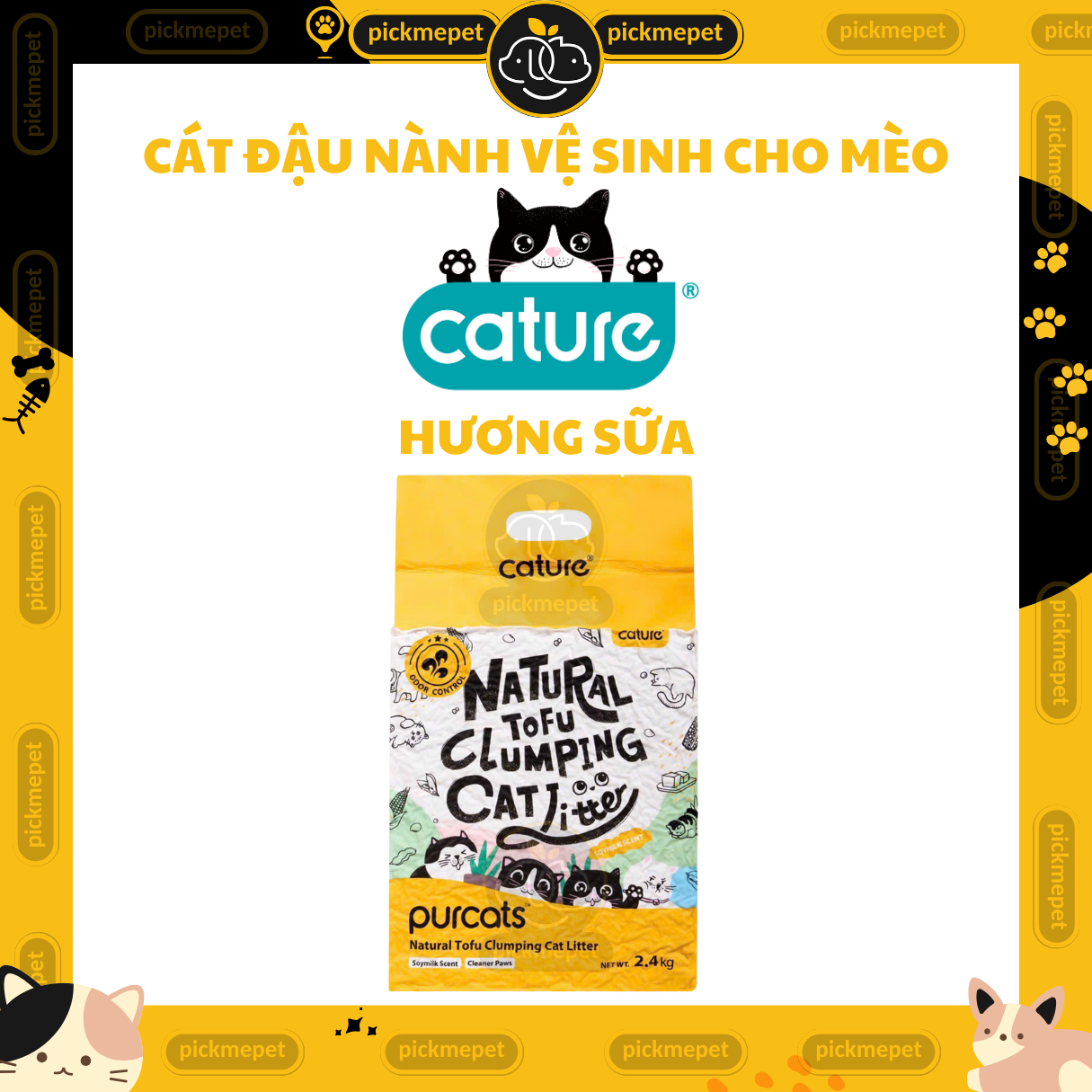 Cát Đậu Nành Vệ Sinh Cho Mèo - Cát CATURE 7L | Có thể xả bồn cầu |Tofu