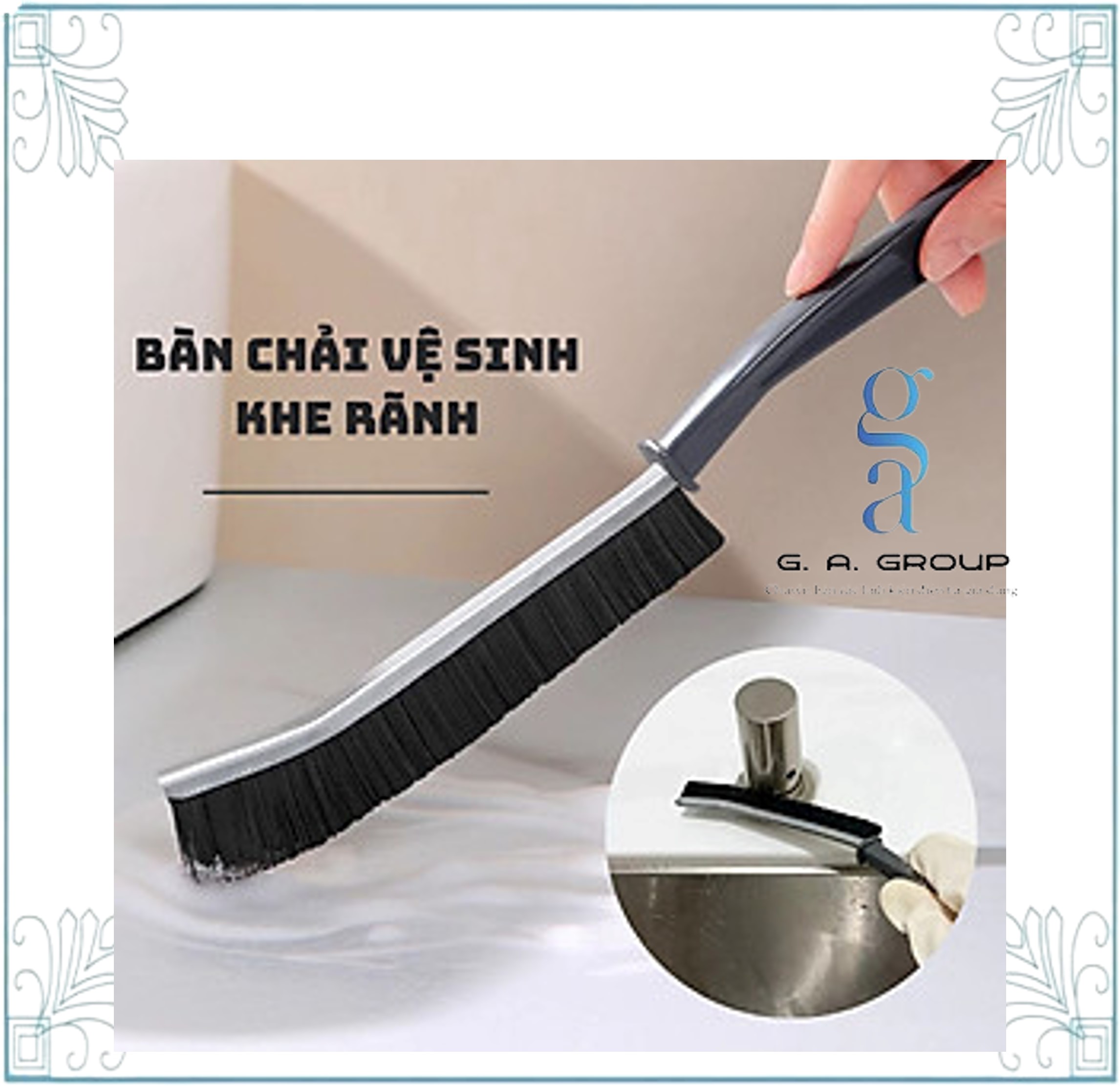 Bàn chải làm sạch khoảng cách góc chết có tay cầm dài Bàn chải làm sạch khe hở sàn cửa sổ Bàn chải bụi rãnh cửa