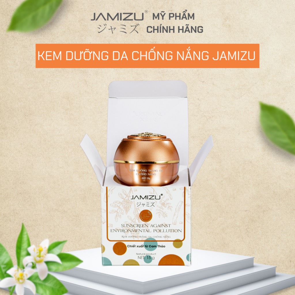 Kem Dưỡng Trắng Đều Màu Da JAMIZU Chống Nắng SPF 30 Tăng Độ Đàn Hồi Cho Da, Hũ 15g - JACN15