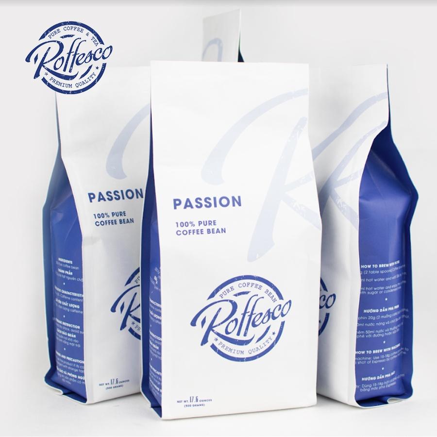 Combo 4 Cà Phê Nguyên Chất ROFFESCO PASSION Hương Vị Đậm Đà Hậu Ngọt Là Đồ Uống Đặc Trưng Vào Mỗi Buổi Sáng túi 500G