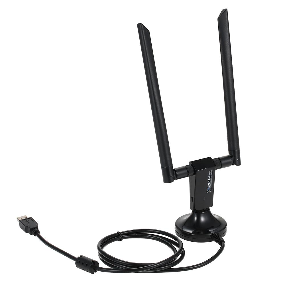 Bộ điều hợp Wifi 1200Mbps USB3.0 Bộ điều hợp không dây USB Băng tần Daul 802.11ac Ăng-ten 5dBi kép cho máy tính để bàn