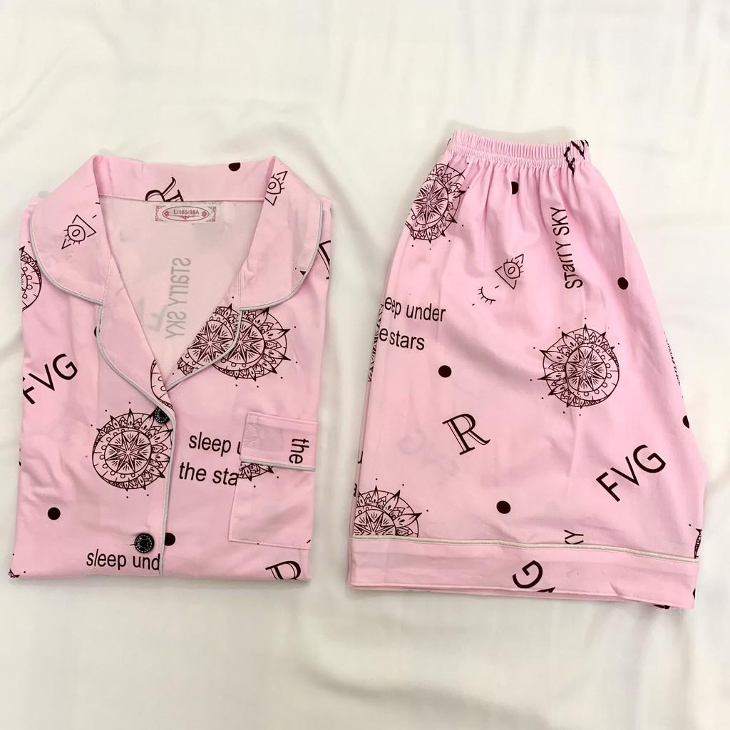Đồ Bộ Pijama Cộc Mặc Nhà, Bộ Ngủ Nữ Cộc Nhiều Màu Dễ Thương CCCP11