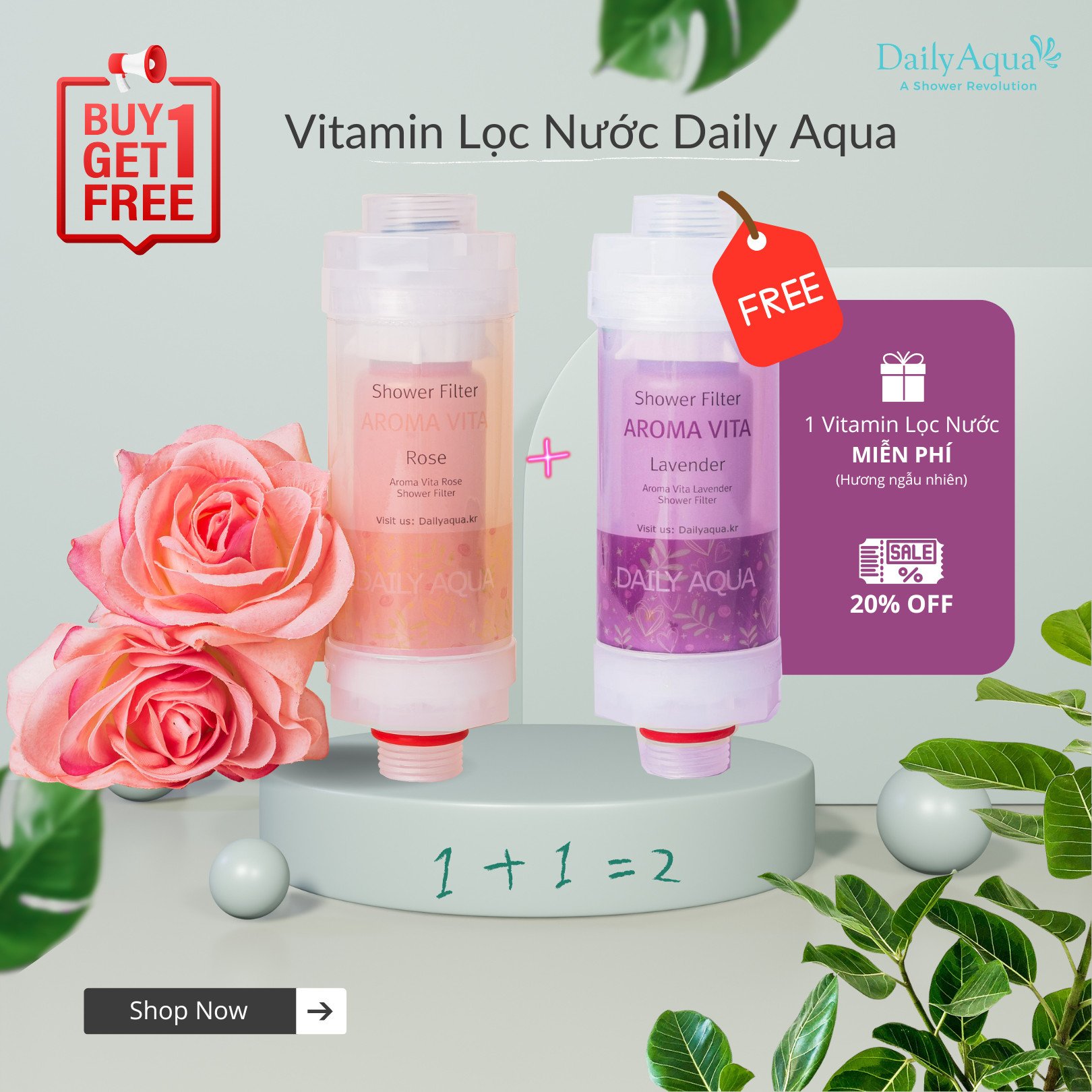 Lõi Lọc Nước Vòi Hoa Sen Vitamin C Daily Aqua - Hương Hoa Hồng