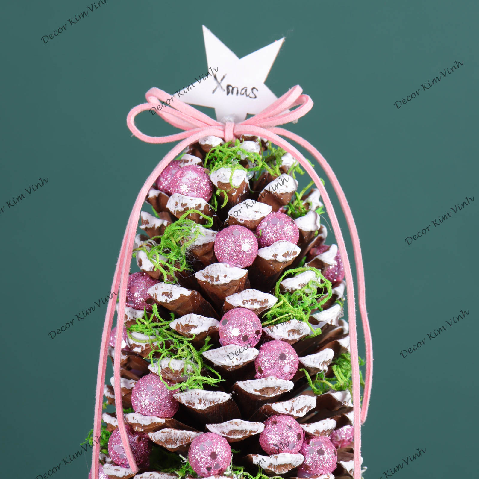 Chậu Quả Thông QT05 Để Bàn Trang Trí Giáng Sinh