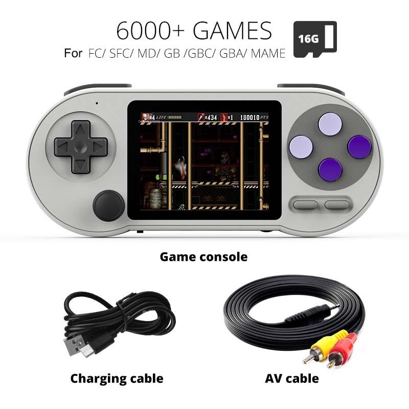 3 inch IPS Handheld Console Người chơi máy chơi game Mini Game Di động tích hợp 6000 Trò chơi retro Trò chơi hỗ trợ đầu ra AV