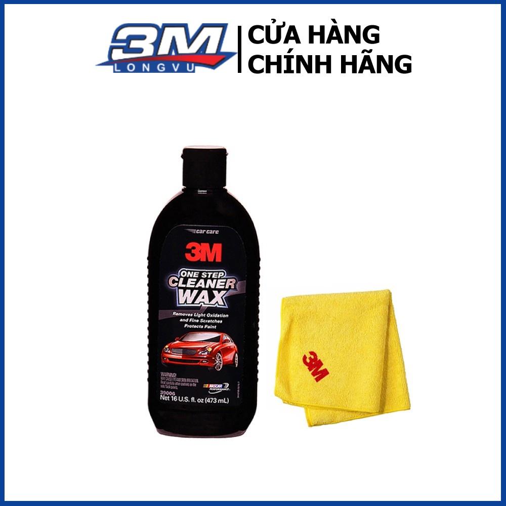 Combo Dung dịch phá xước và tạo bóng 3M 39006 473ml + Khăn lau xe hơi chuyên dụng 3M 50400 - 3M Long Vu