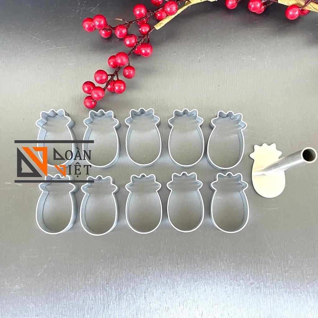 BỘ 10 khuôn BÁNH DỨA ĐÀI LOAN + DỤNG CỤ NHẤN - bánh cookies dứa , bánh trái thơm - Khuôn dày, đẹp, sắc nét