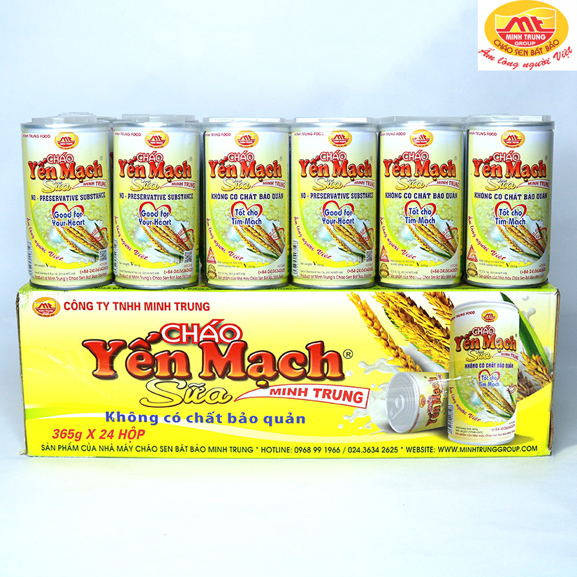 Cháo yến mạch sữa Minh Trung 365g (thùng 24 lon - Cháo YM Sữa 24)