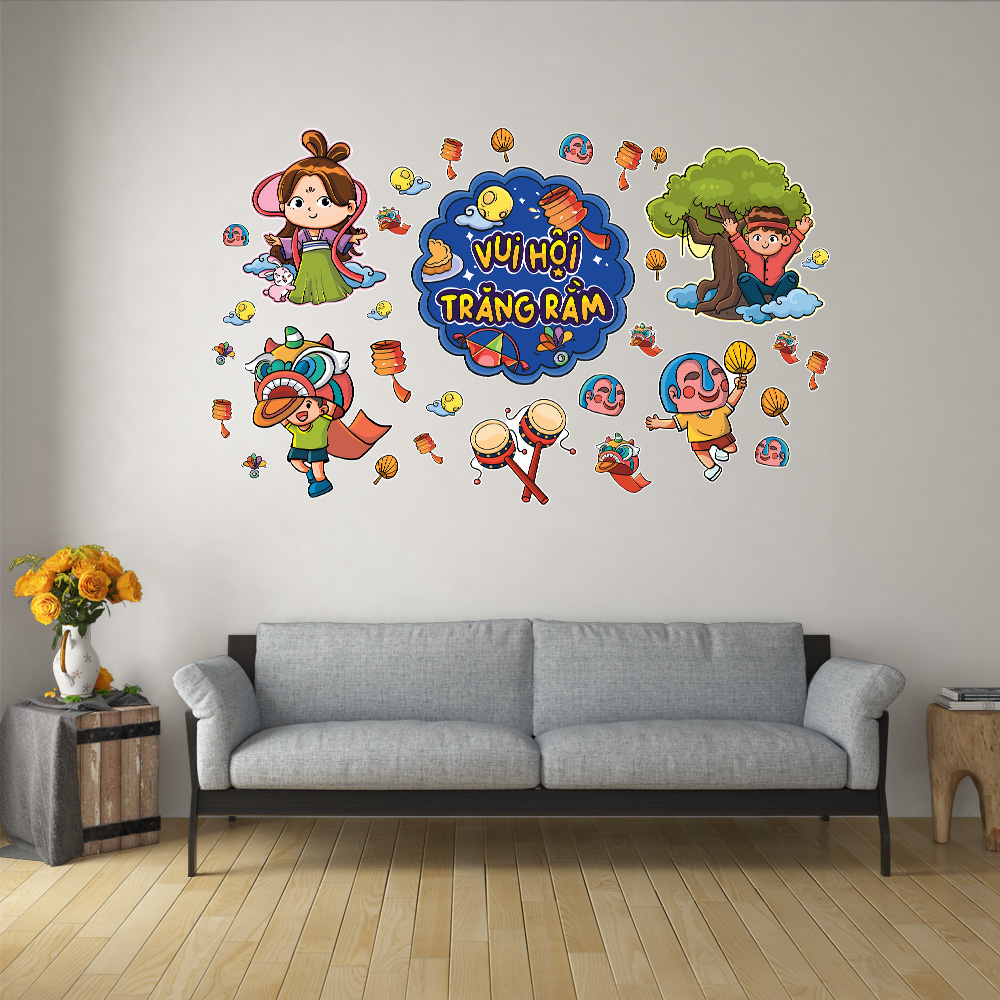 Hình ảnh TẾT TRUNG THU 06 Decoration sticker decal dán tường trang trí nhà cửa, cửa hàng STICKER FACTORY