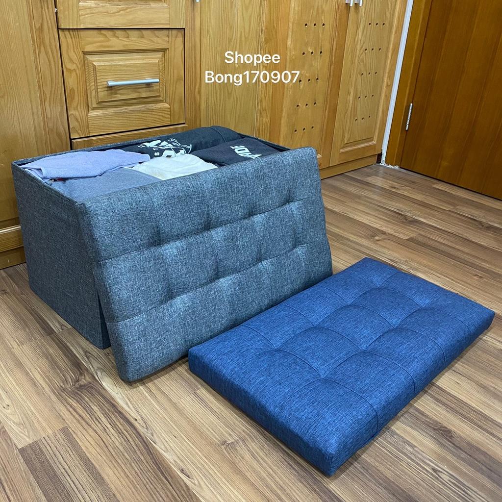 Ghế Dài Sofa kiêm hộp đựng đồ [2 in 1] chất vải oxford 600D cao cấp size lớn XL 70x39xcao40cm