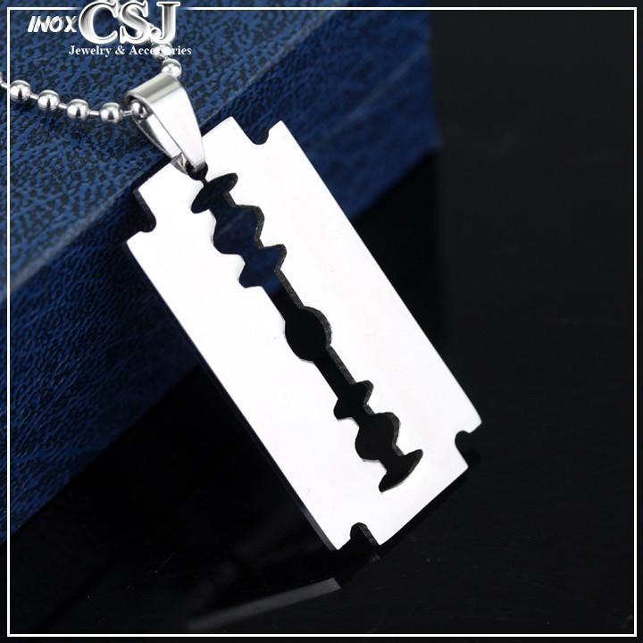 Dây chuyền inox thẻ bài lưỡi lam sáng đẹp, không đen, không gỉ - Mang lại phong cách độc lạ cho người đeo