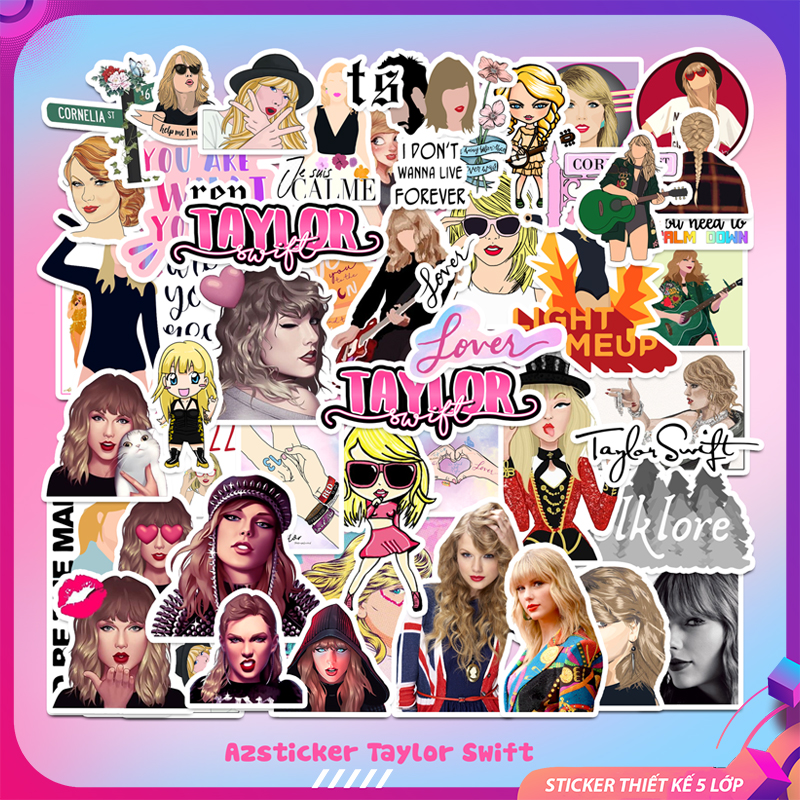 Sticker Taylor Swift | Set 50 Hinhf Sticker PVC Chống Thấm Nước Chống Bay Màu