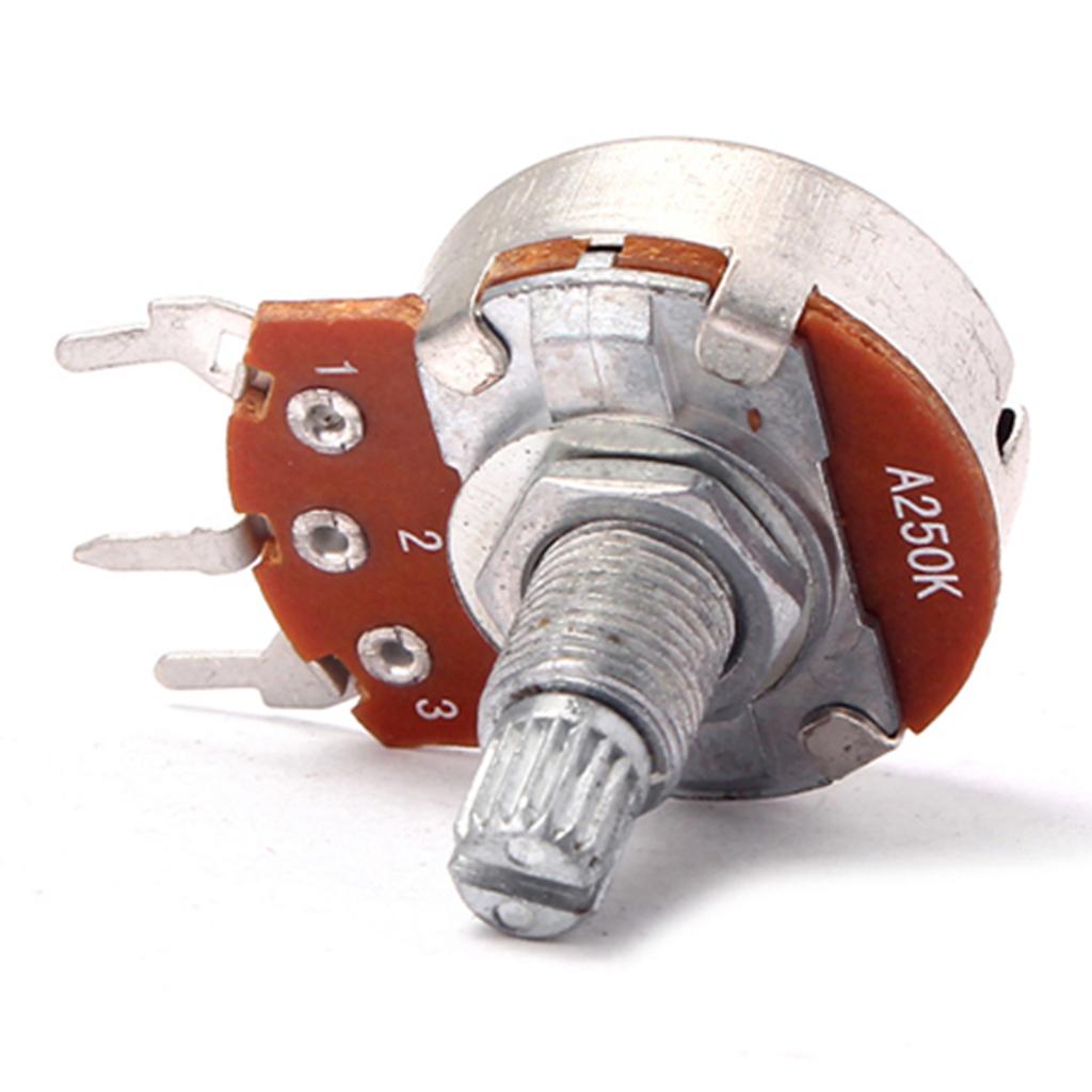 10 Pieces A250K Potentiometer Mini Guitar Push Pots 18mm Split Shaft for Electric Guitar Parts