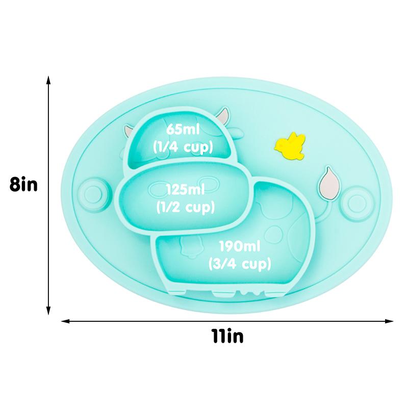 Qshare Bé Ốp Dẻo Silicon Bộ Đồ Ăn Trẻ Em Thực Phẩm Ăn Đựng Placemat Trẻ Sơ Sinh Món Tô