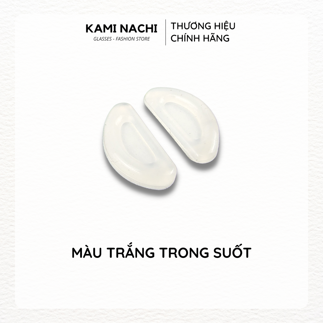 Bộ 2 miếng đệm mũi silicon hình bán nguyệt có mặt dán keo cho mắt kính KAMI NACHI