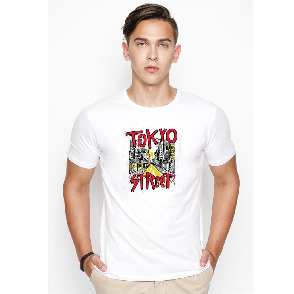 Áo thun nam in hình tokyo street Hàn Quốc vải dày mịn TEE19S156