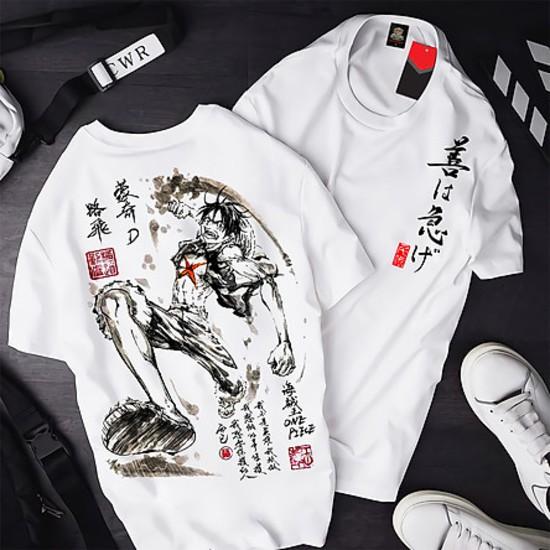 Áo One Piece Luffy Mũ Rơm ATT-07, Áo thun Anime Manga One Piece Monkey D. Luffy Unisex Nam Nữ