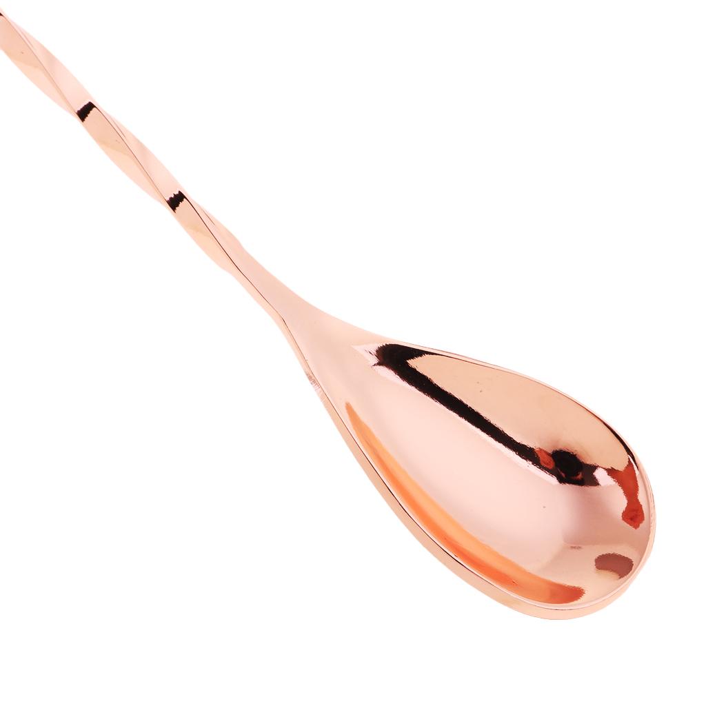 Stainless Steel Bar Cocktail Spoon Long Fine Thread Handle Mixing Spoon with Fork
