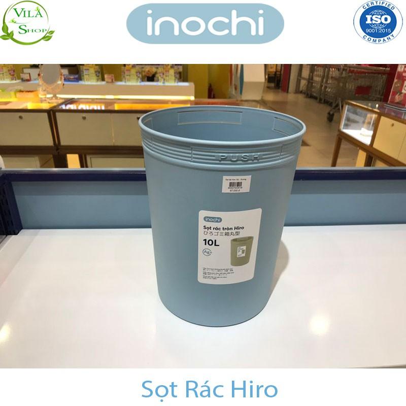 Thùng Đựng Rác, Giỏ Rác - Sọt Rác Tròn Hiro 5L-10L-15L Inochi Có Cài Túi Rác Đa Năng Tiện Lợi