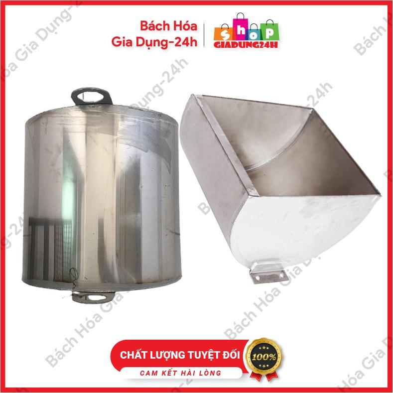 Máng lợn nái dạng lật (gàu) tai vuông inox-Máng lợn inox hình gàu bền đẹp-Giadung24h