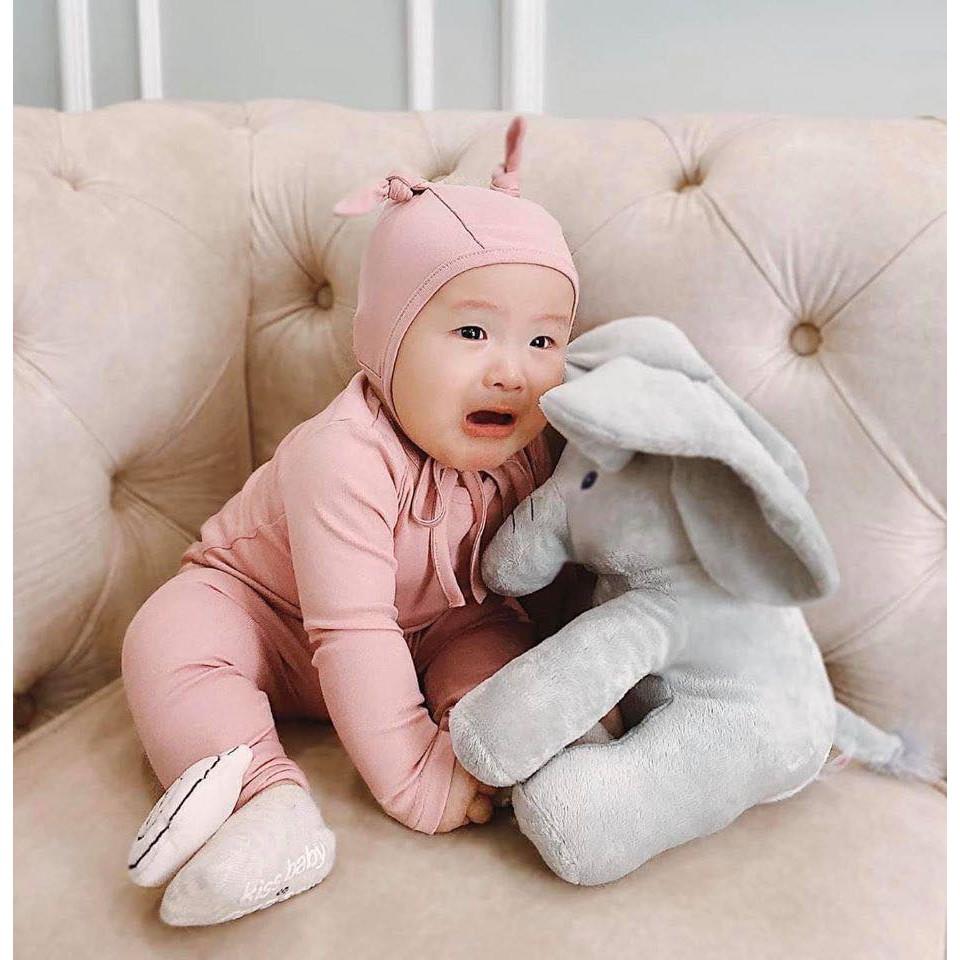 Bộ dài tay kèm nón tai thỏ cho bé Minky Mom đồ bộ thu đồng mũ tai thỏ cho bé minky xìn xò giá gốc tân xưởng