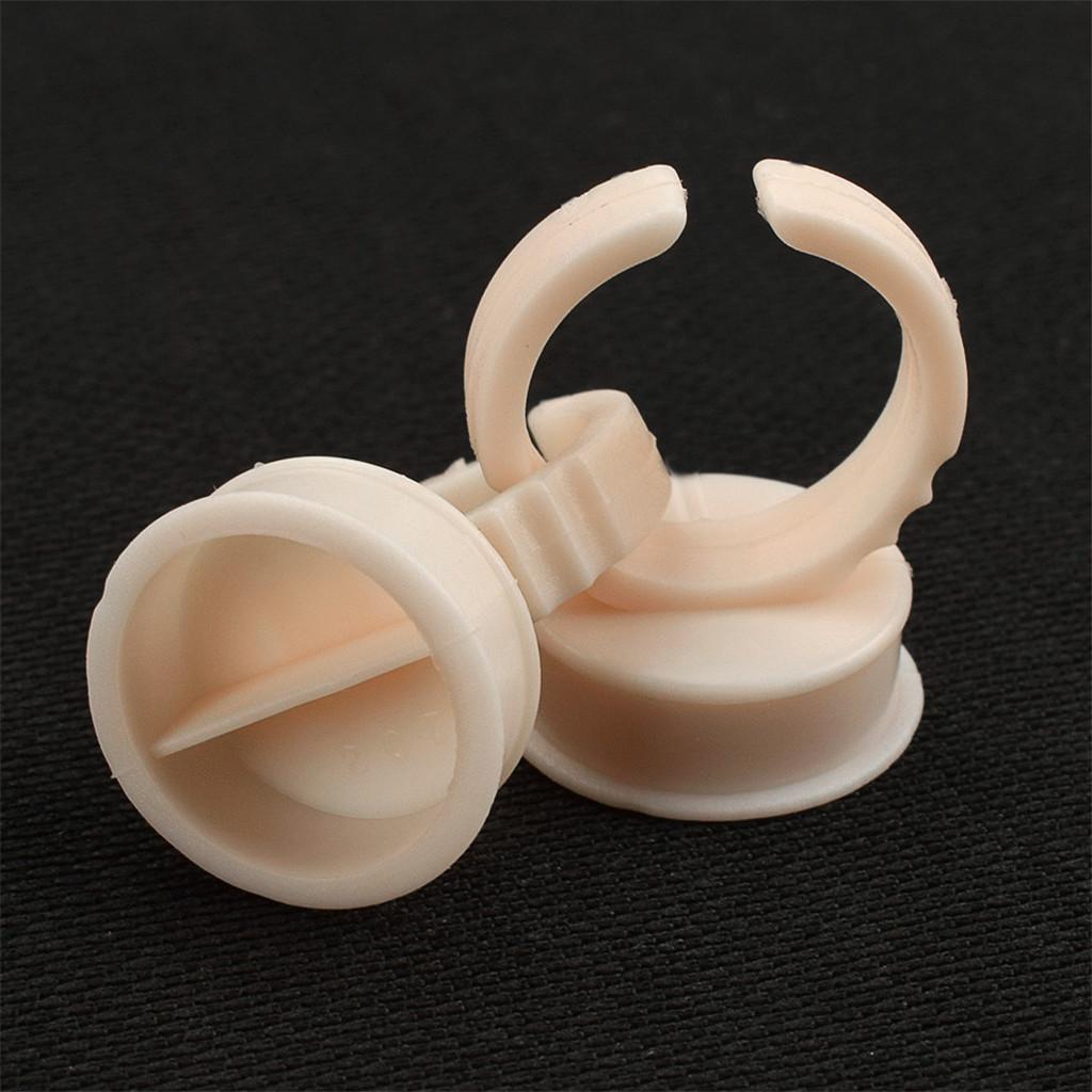 100PCS Silicone Pigment Rings Tattoo Ink Cups Makeup Ring Glue Holder Soft L
