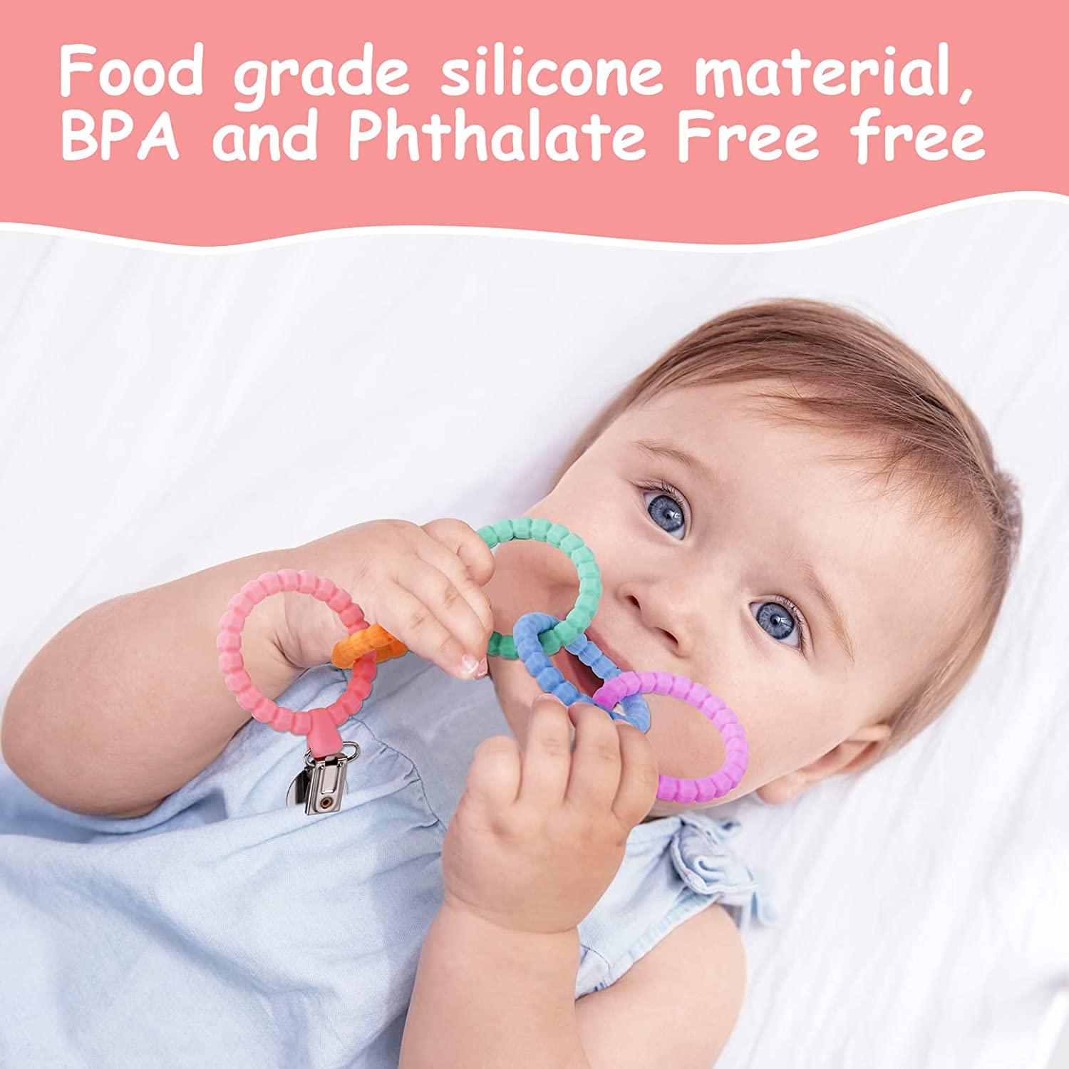 Vòng cắn cho trẻ sơ sinh, silicone cắn vòng em bé, em bé cắn đồ chơi bpa không có phụ kiện trong hơn 3 tháng cho trẻ mới biết đi đồ chơi mol cảm giác