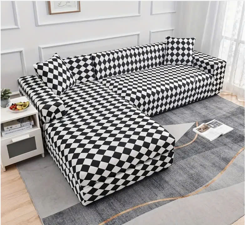 Sofa Góc L Stretchable Checkerboard Juno Sofa Kích Thước 2m5 x 1m5