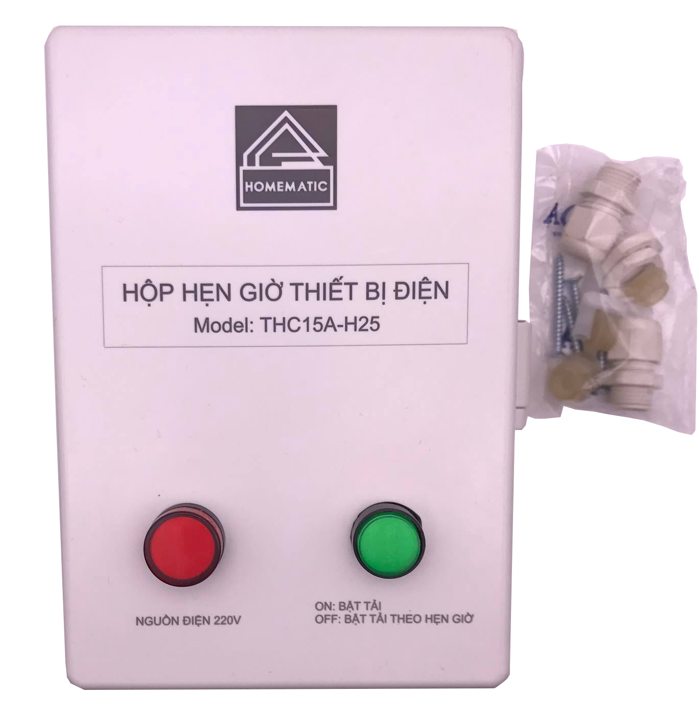 Hộp hẹn giờ bật tắt thiết bị điện chống nước công suất 25A THC15A-H25