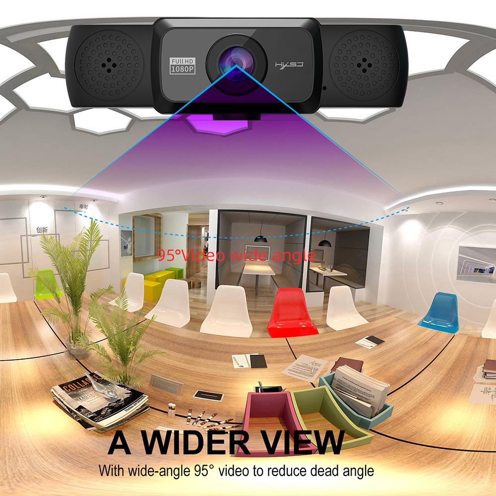 HXSJ S5 HD 1080P Computer Camera Built-in 8m Sound-absorbing Microphone Web Camera with Adjustable Degrees for Laptop