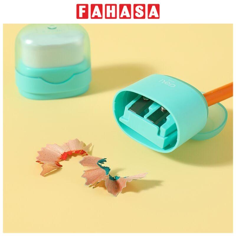 Chuốt Chì 2 Lỗ φ6.9-11 mm Kèm Gôm - Deli EH590 - Màu Xanh Ngọc