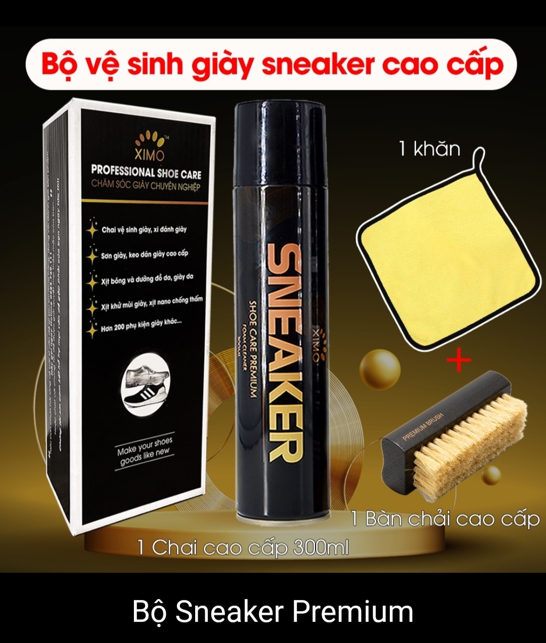 Chai Xịt Tạo Bọt Vệ Sinh Giày XIMO Cao Cấp 300ml tiêu diệt mọi vết bẩn