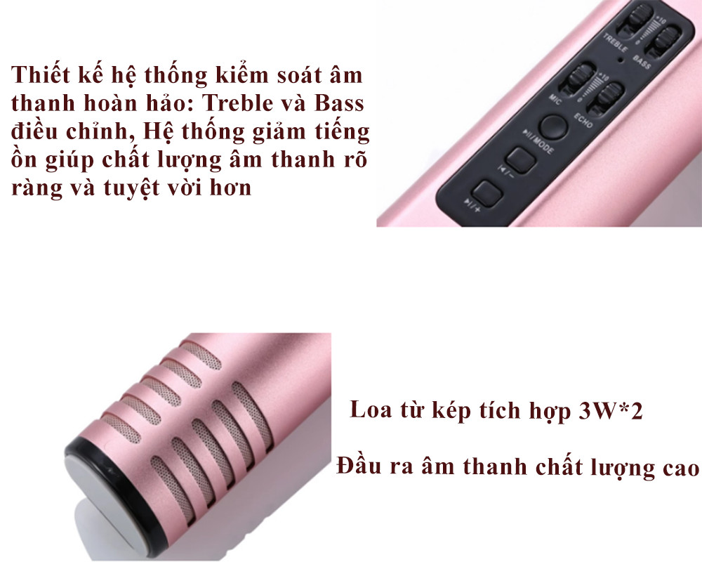 Micro Karaoke Bluetooth Cao cấp PKCB BM06 Âm thanh sống động PF14