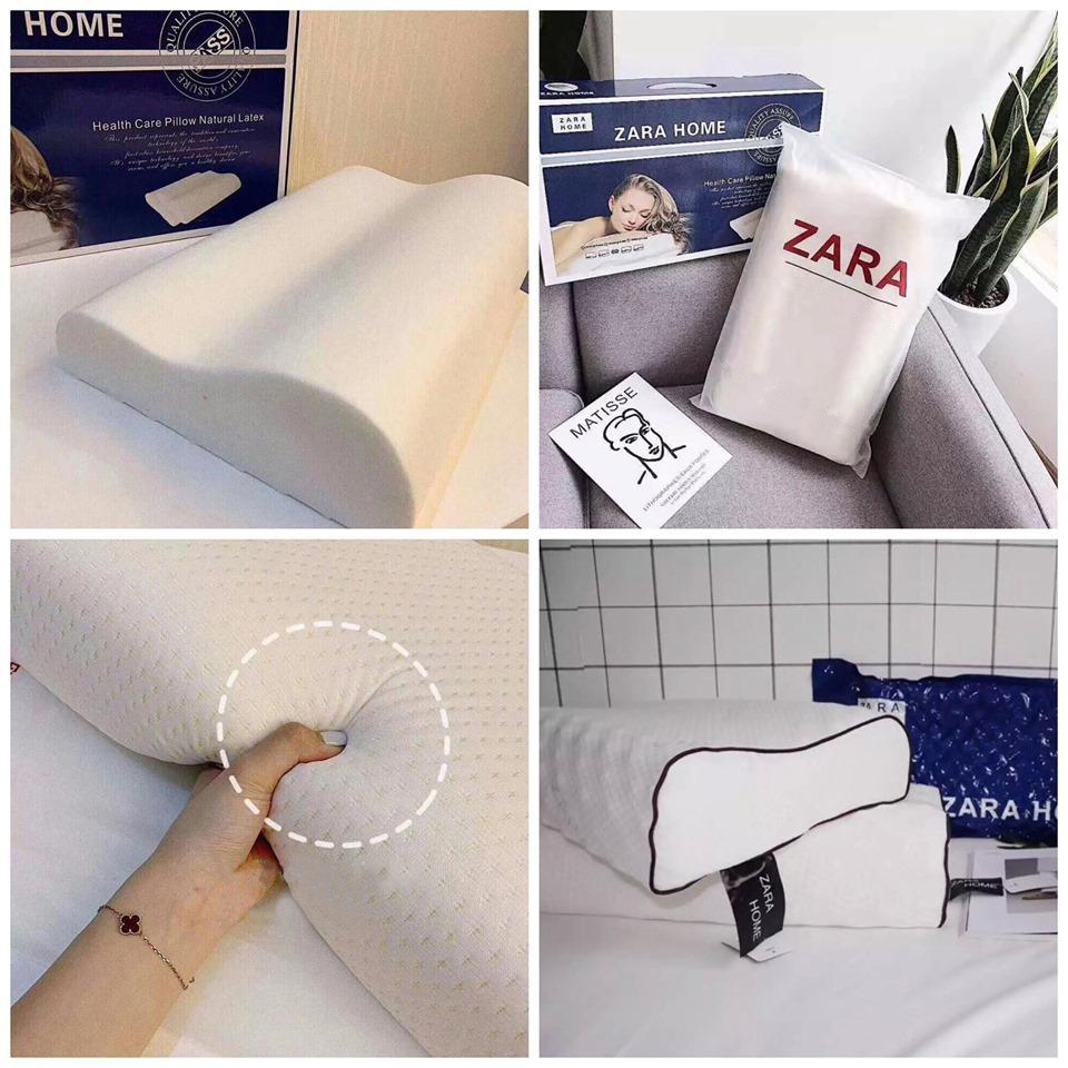 Gối cao su non chống ngáy Zara Home cao cấp MAX STAR2020 - HÀNG CHÍNH HÃNG - 100% cao su nguyên chất - Mềm mại - Đàn hồi cao không xẹp  - hết ngủ ngáy, Giúp ngủ ngon hơn