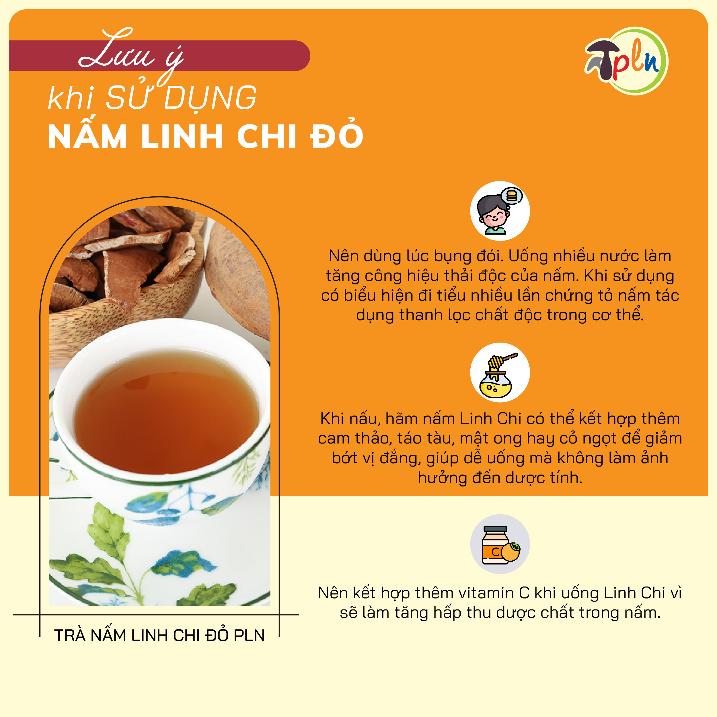 NẤM LINH CHI ĐỎ PLN - Nguyên tai. Túi 250g - Xích chi