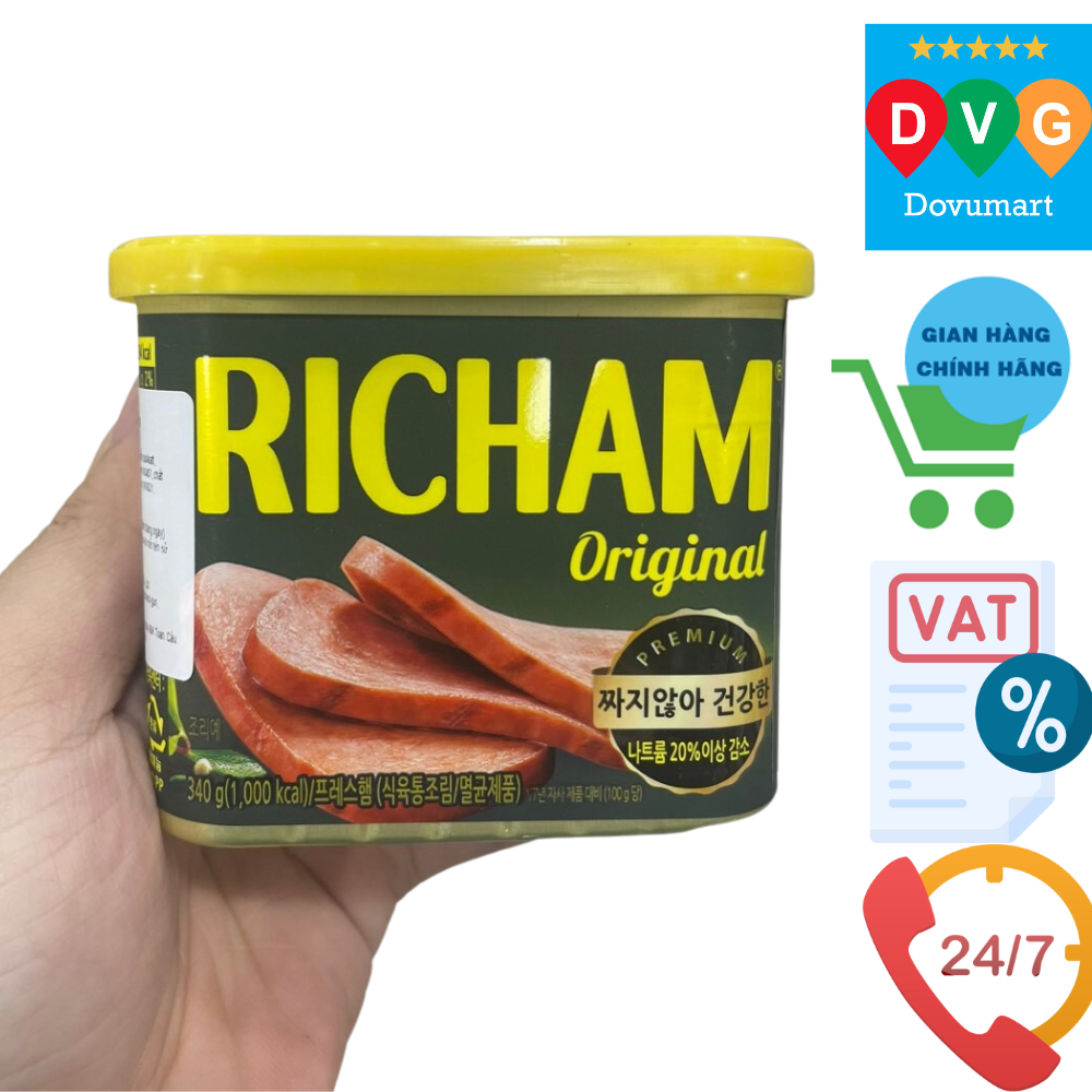 Thịt Giăm Bông Richam Dongwon Hàn Quốc Hộp 340G / 동원) 리챔 340G