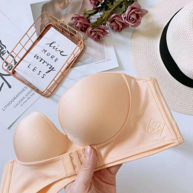 Áo lót chống tụt ️️ Áo quây ngực su đúc cài trước đệm dày tạo khe siêu nâng ngực quyến rũ