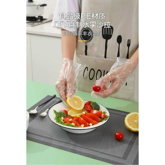 Gang tay dùng 1 lần hộp 200 cái tiện lợi cho chị em vào bếp bảo vệ bộ móng tay của chị em GD57