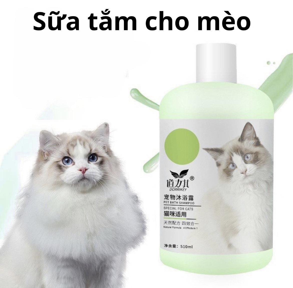 SỮA TẮM DORRIKEY CHO CHÓ MÈO LOẠI BỎ BÒ CHÉT,NẤM NGỨA, GIÚP MƯỢT LÔNG 510ML