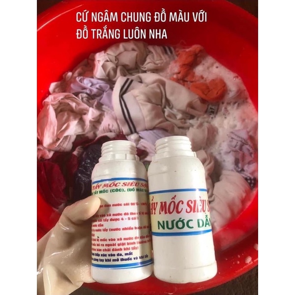 Tẩy Mốc Siêu Sạch Tẩy Mốc Quần Áo Màu Áo Trắng Không Phai Màu Không Mùi Hôi Tẩy Sạch Vết Thâm Kim Ố Vàng - Hàng Loại 1