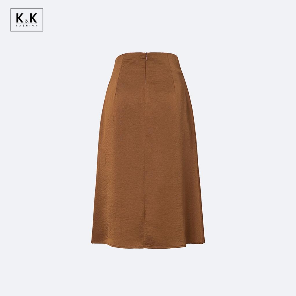 Chân Váy Công Sở Chữ A Dáng Dài K&amp;K Fashion CV04-28 Chất Liệu Lụa Chéo