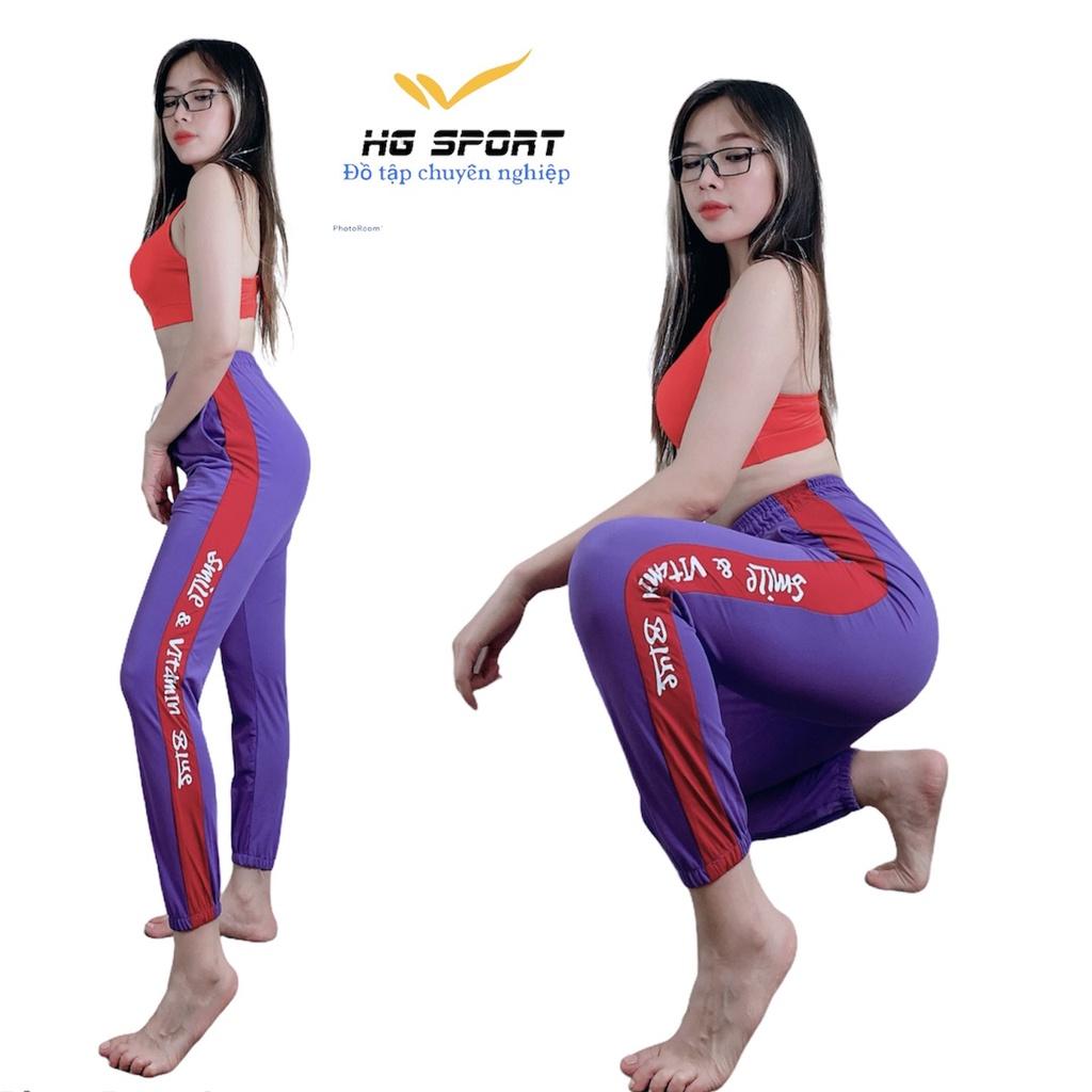 Quần tập Yoga, Đồ tập Gym Thể thao nữ ,quần joggger phối màu , từ 43-65kg QDJ501