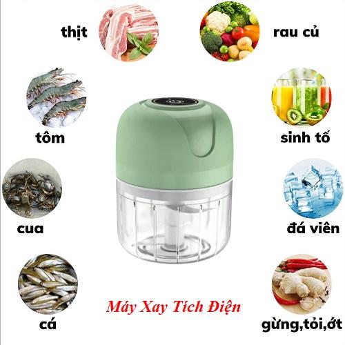 Máy Xay Mini Tỏi Ớt Cầm Tay 250ml Sử Dụng Cổng Sạc USB Siêu Tiện Lợi Tích Điện