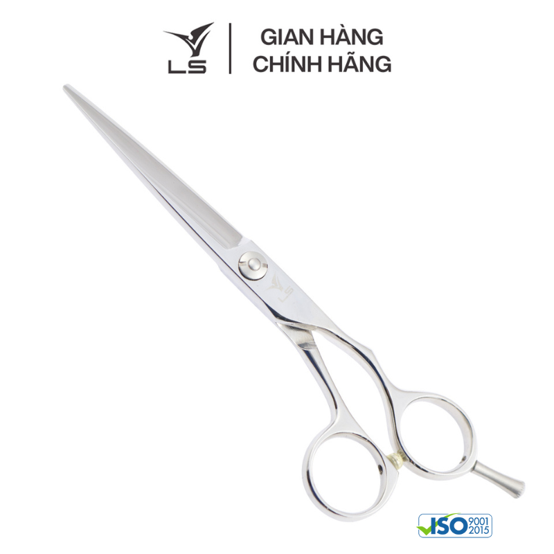 Kéo cắt tóc LS lưỡi thẳng quai offset phẳng đỡ ngón tháo rời CB11L/6.0