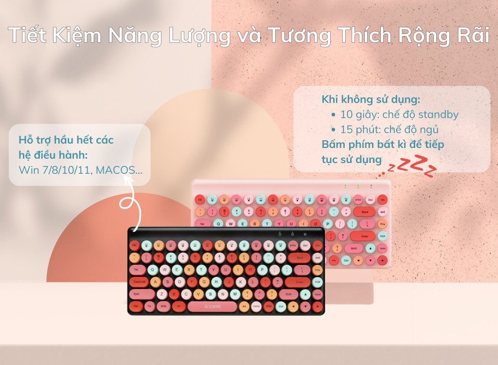 Bộ Bàn Phím Chuột Không Dây ICKM800 – HÀNG CHÍNH HÃNG