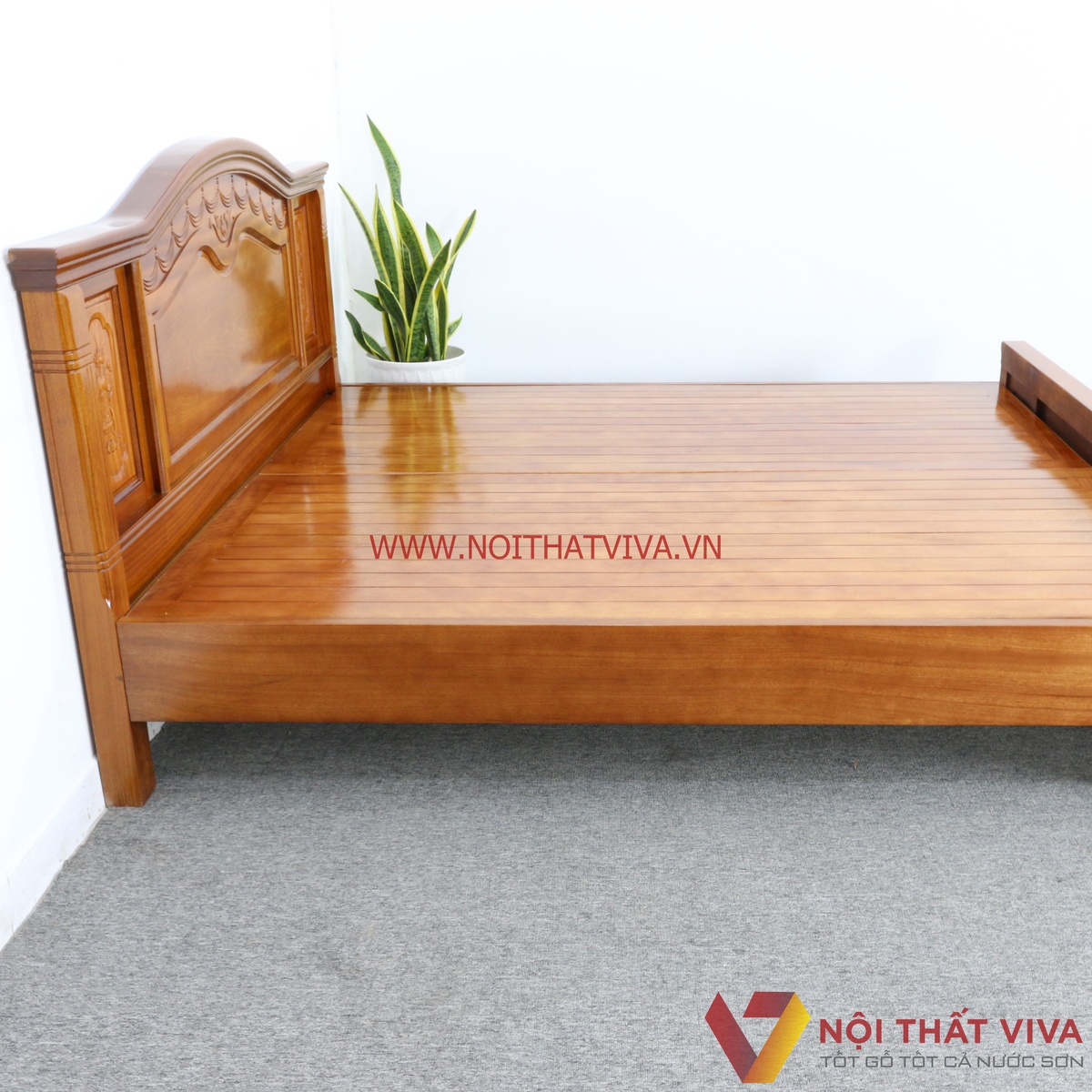 Giường Ngủ Gỗ Xoan Đào Tự Nhiên Vạt Phản Chạm Hoa Văn Đẹp Tinh Tế