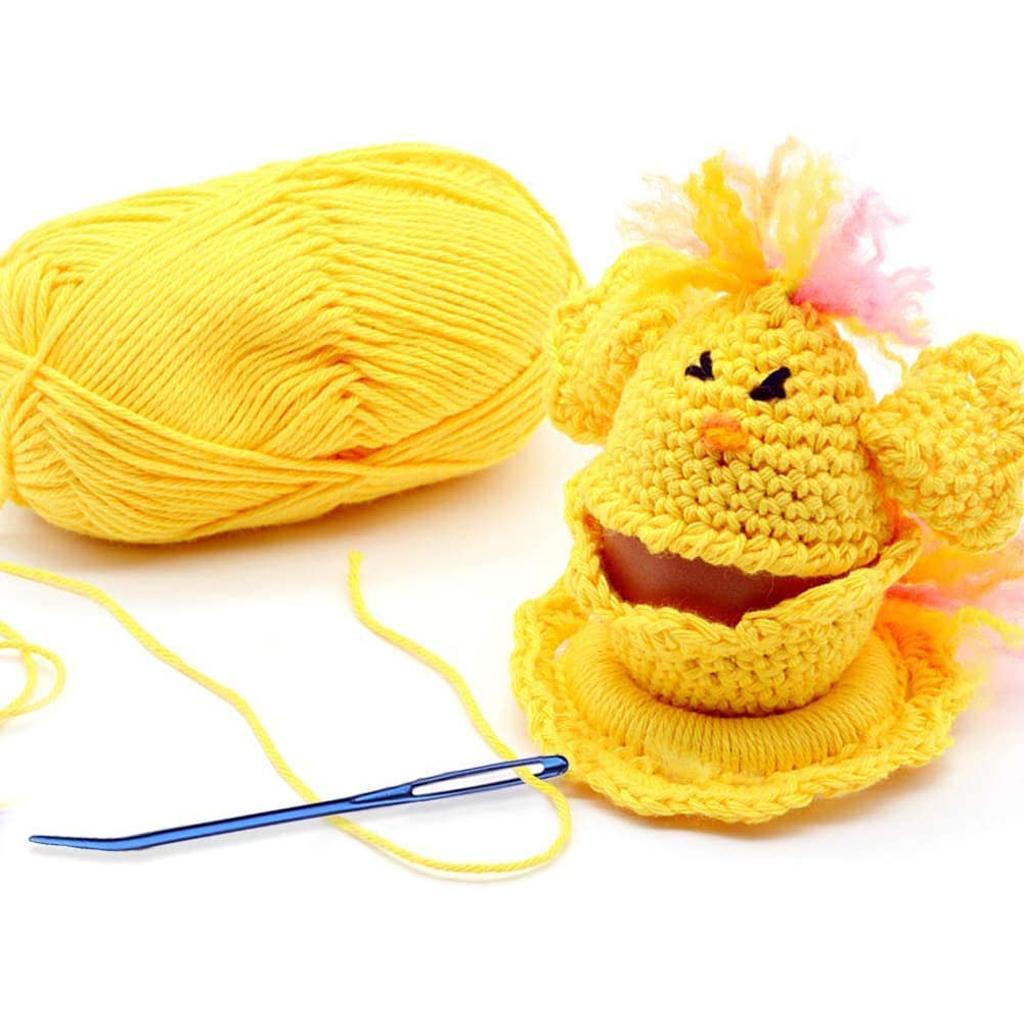 2 Pieces Aluminium Large-eye Bent Tip Tapestry Darning Needle DIY Knitting Craft